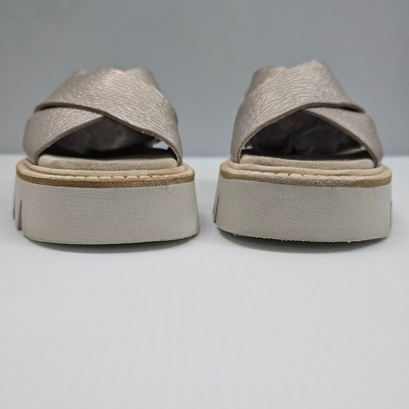 Pedro Garcia Reme Sandal Womens EU 39 Metallic Gold Leather Slingback Platform - Picture 6 of 14